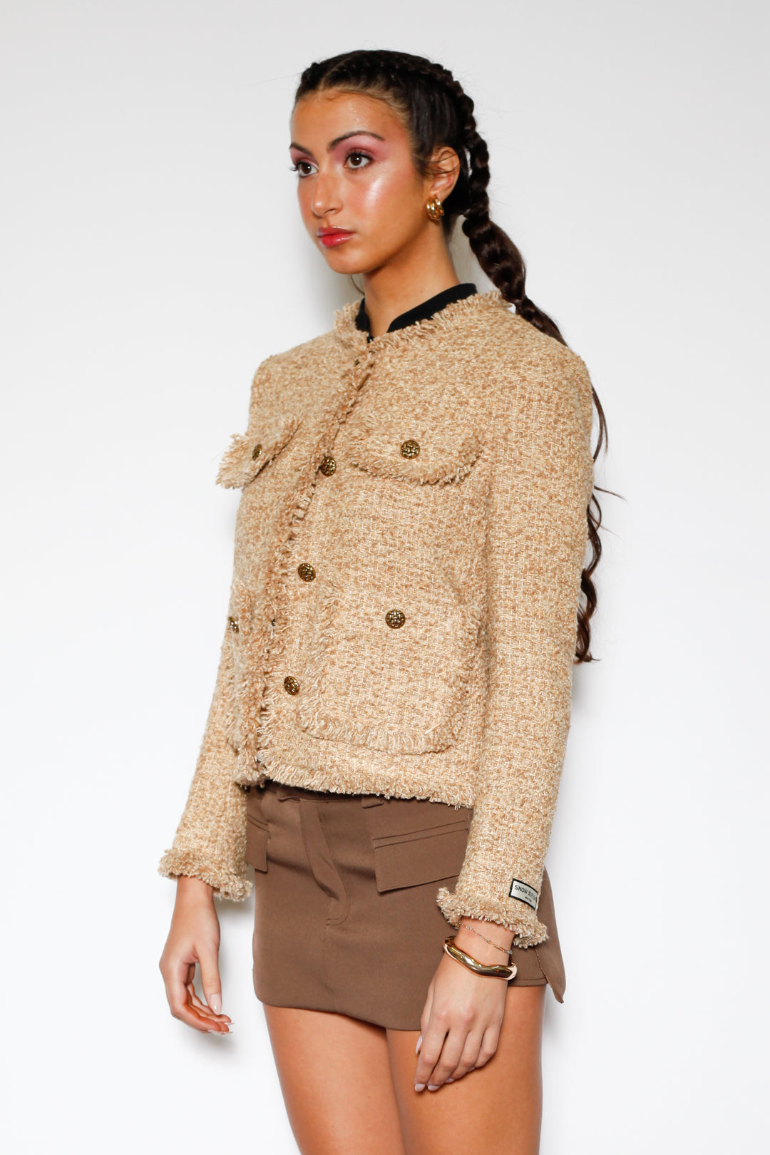 Brown Wool Tweed Blazer