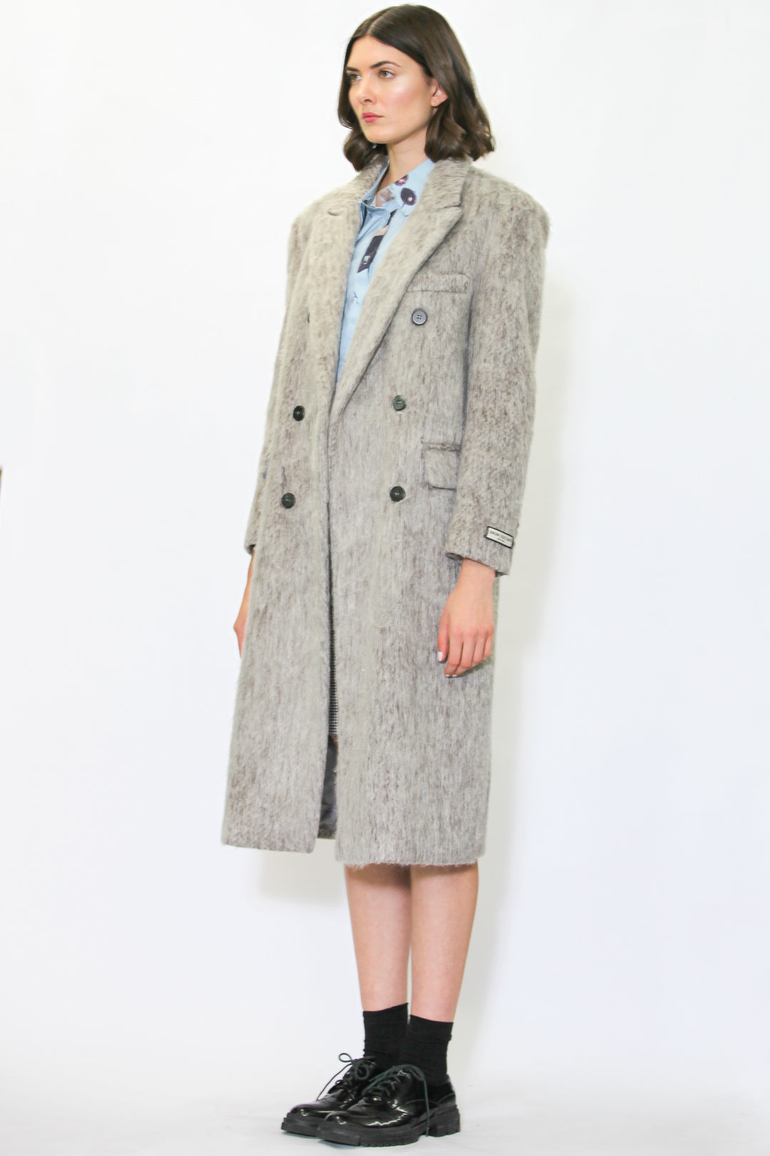 Heavy Wool Grey Double Breasted Coat