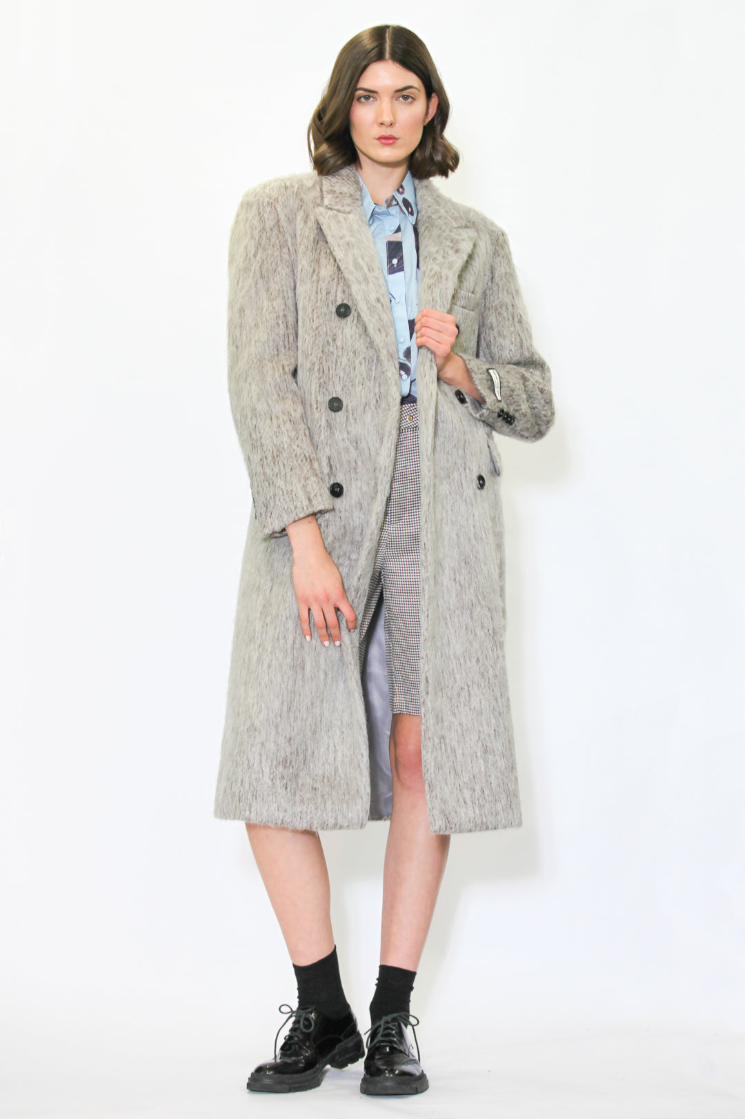 Heavy Wool Grey Double Breasted Coat