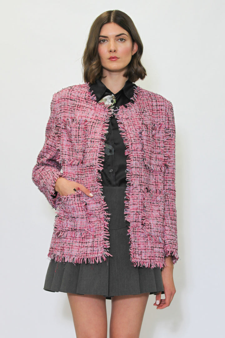 Wool Lilac Tweed Blazer