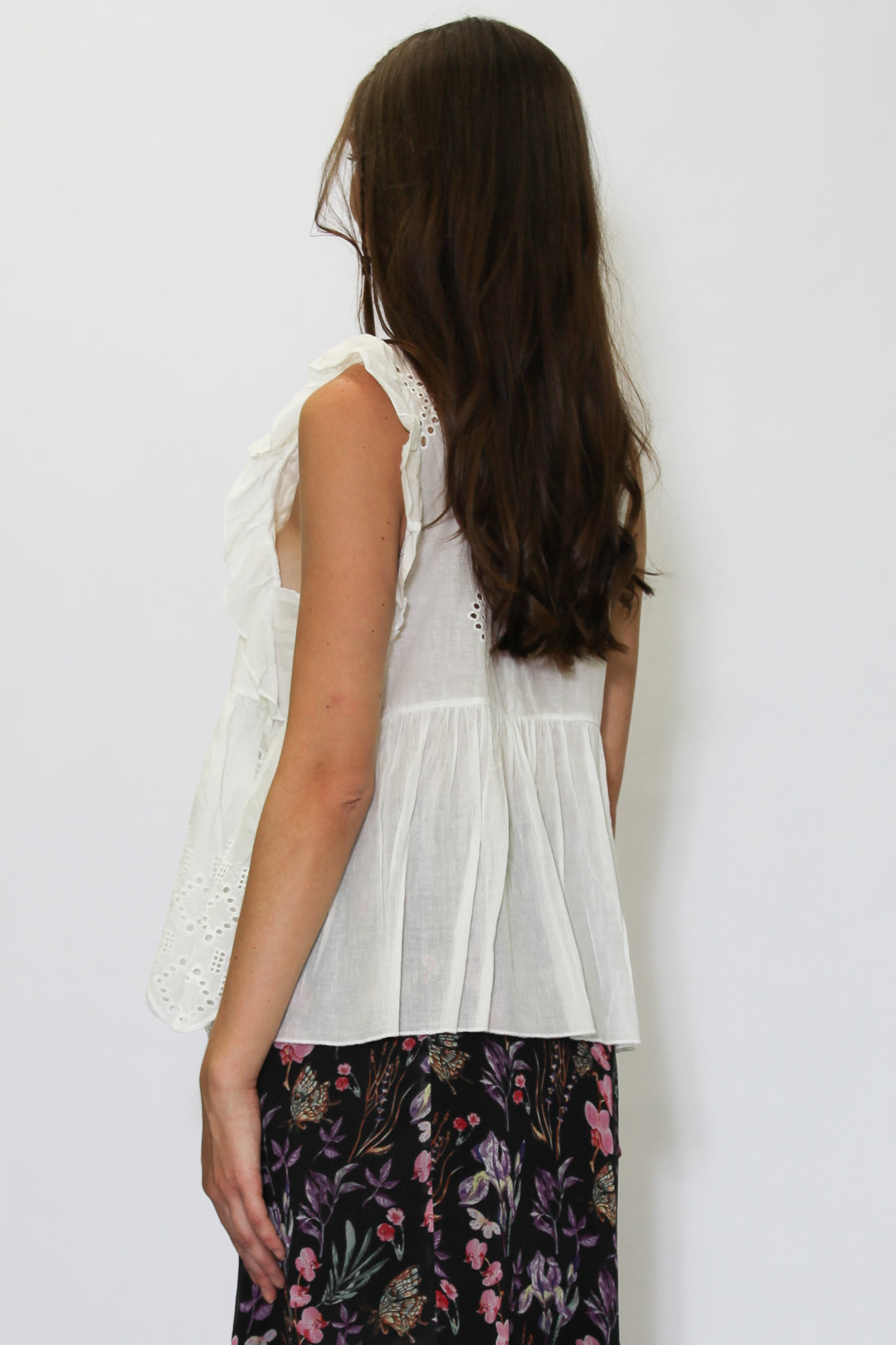 Cotton White Embroidered Top