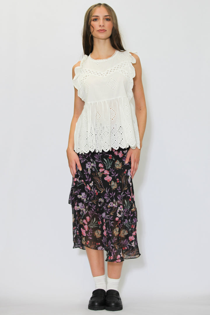 Cotton White Embroidered Top