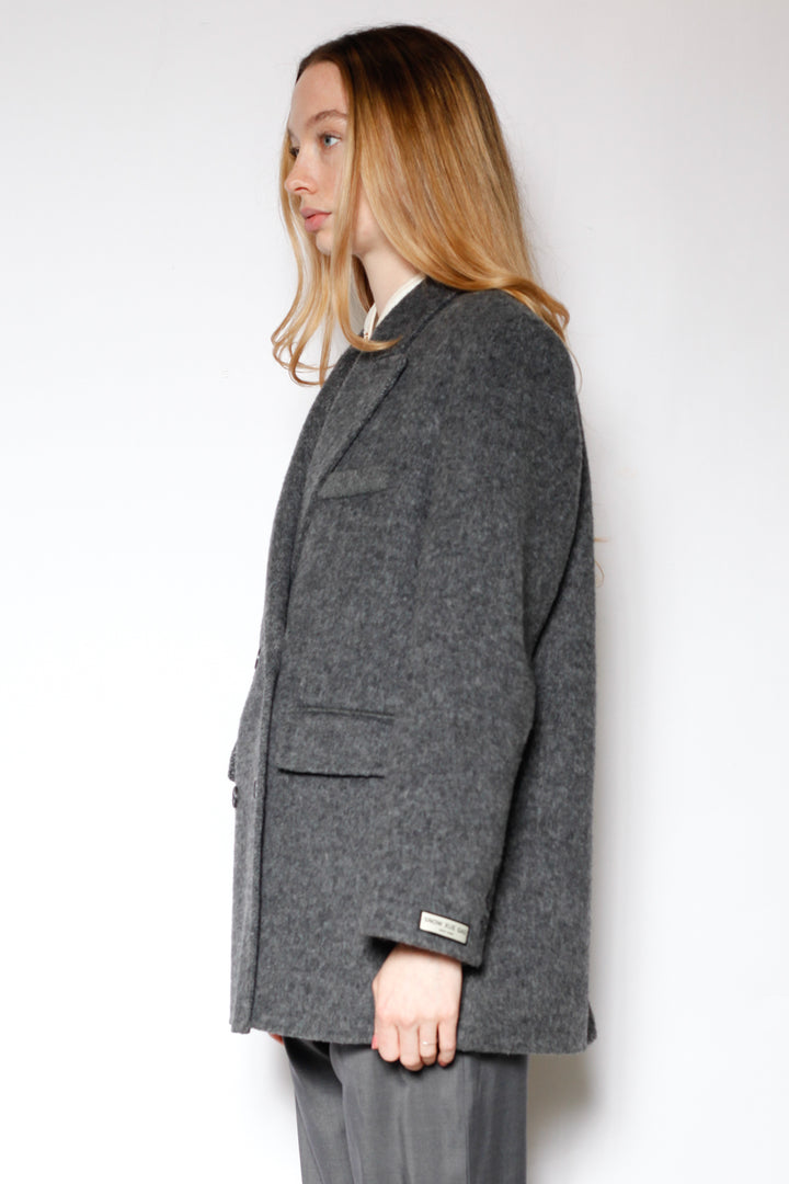 Merino Wool Dark Grey Tailored Blazer