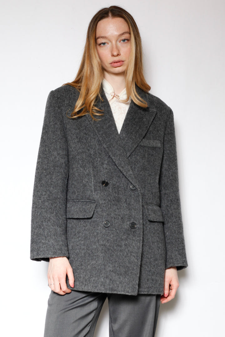 Merino Wool Dark Grey Tailored Blazer