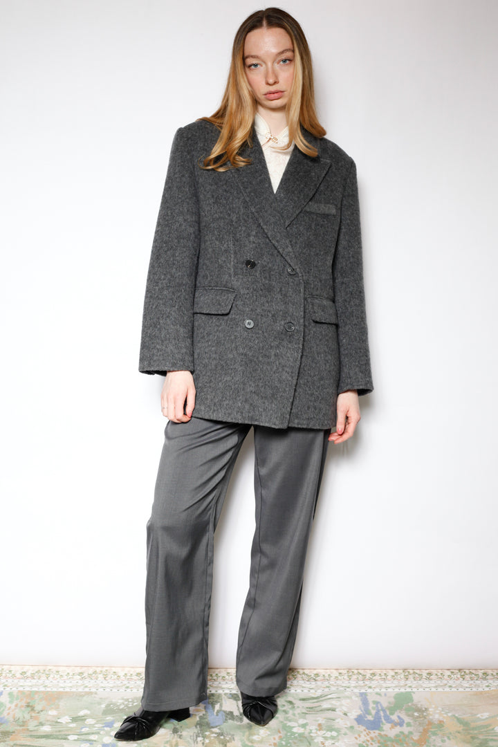 Merino Wool Dark Grey Tailored Blazer