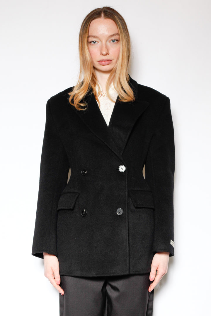 Merino Wool Black Tailored Blazer