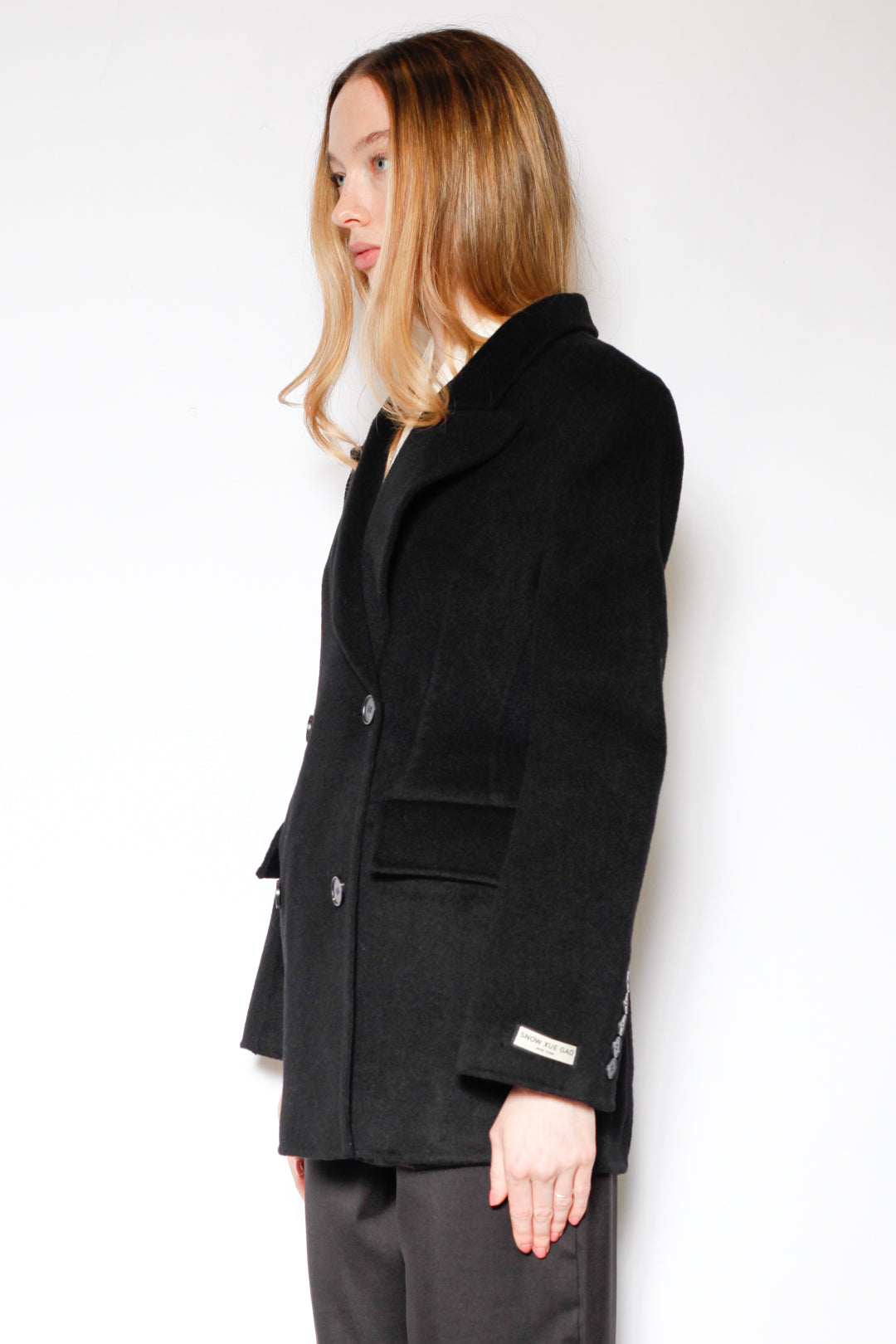 Merino Wool Black Tailored Blazer