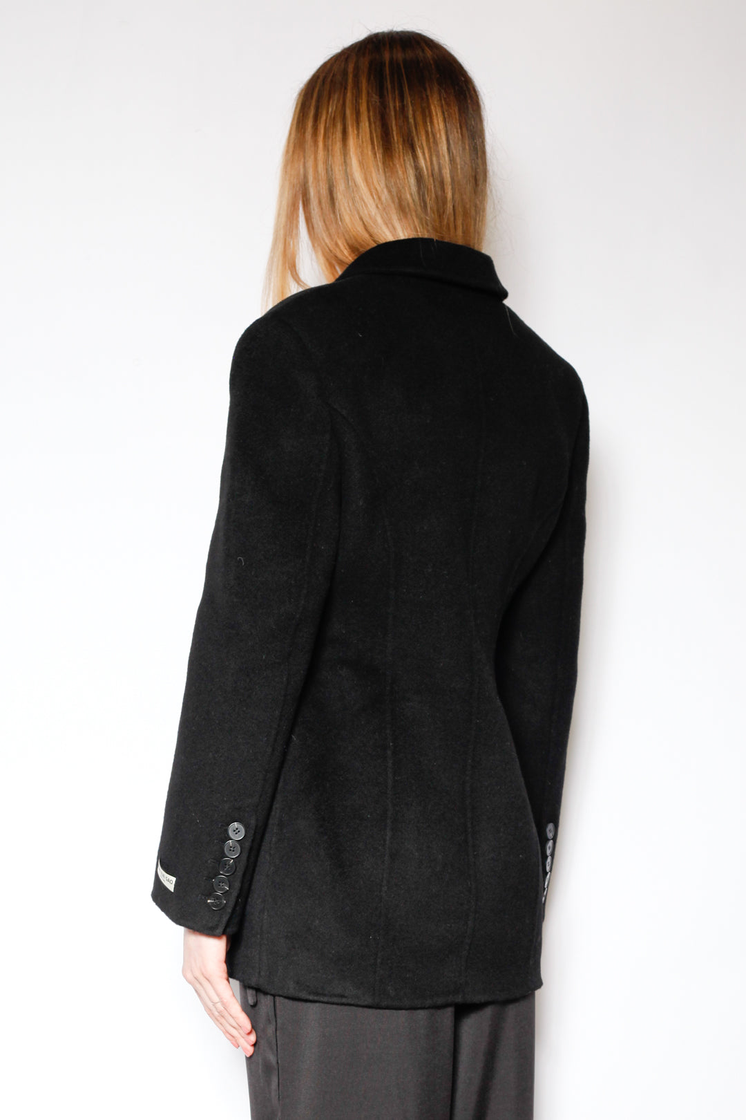 Merino Wool Black Tailored Blazer