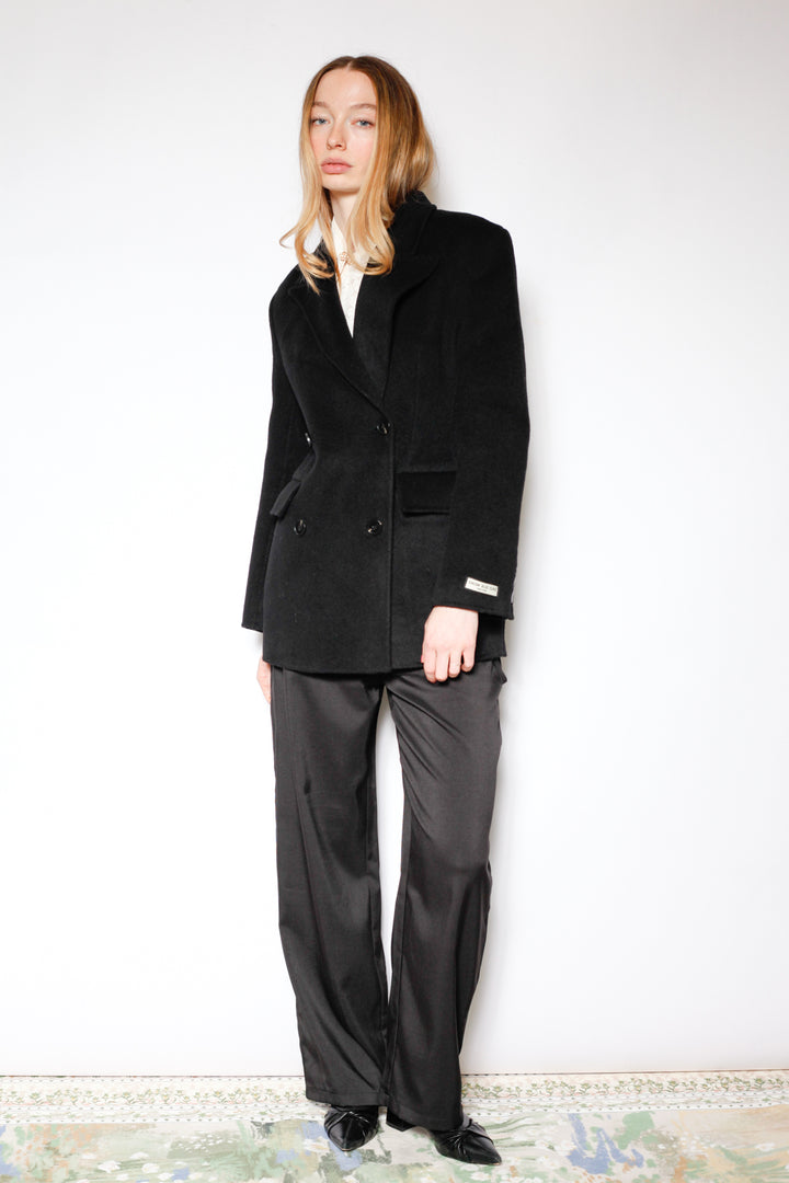 Merino Wool Black Tailored Blazer