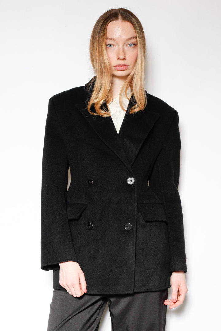Merino Wool Black Tailored Blazer