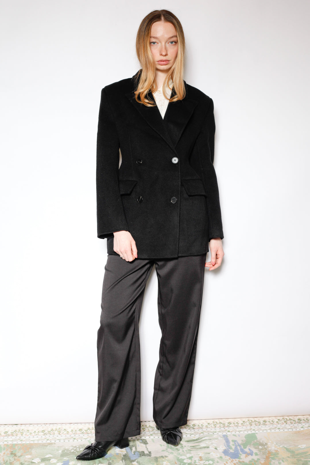 Merino Wool Black Tailored Blazer