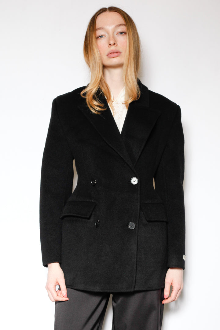Merino Wool Black Tailored Blazer