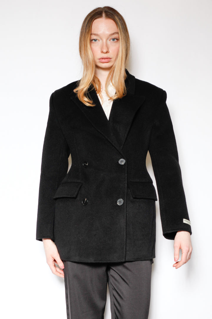 Merino Wool Black Tailored Blazer