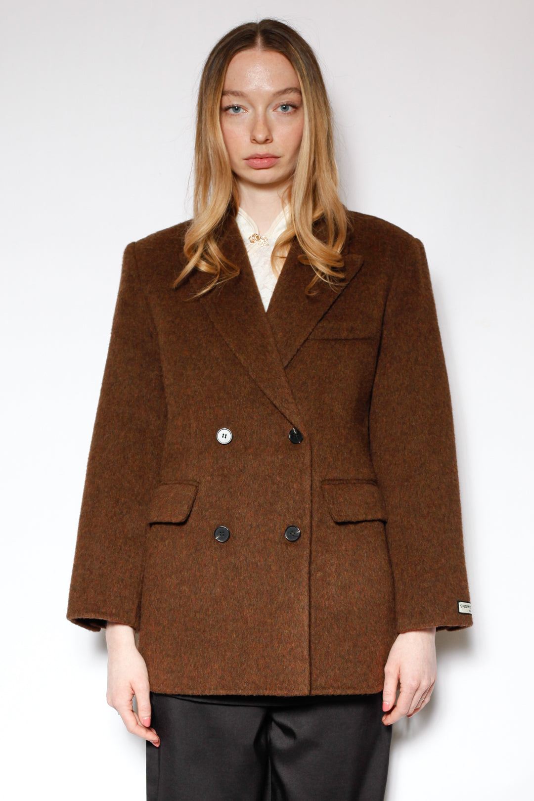 Merino Wool Brown Tailored Blazer