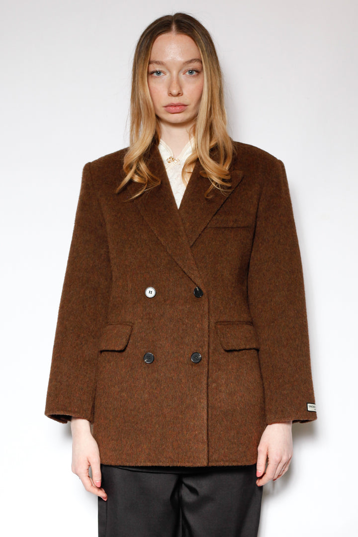 Merino Wool Brown Tailored Blazer