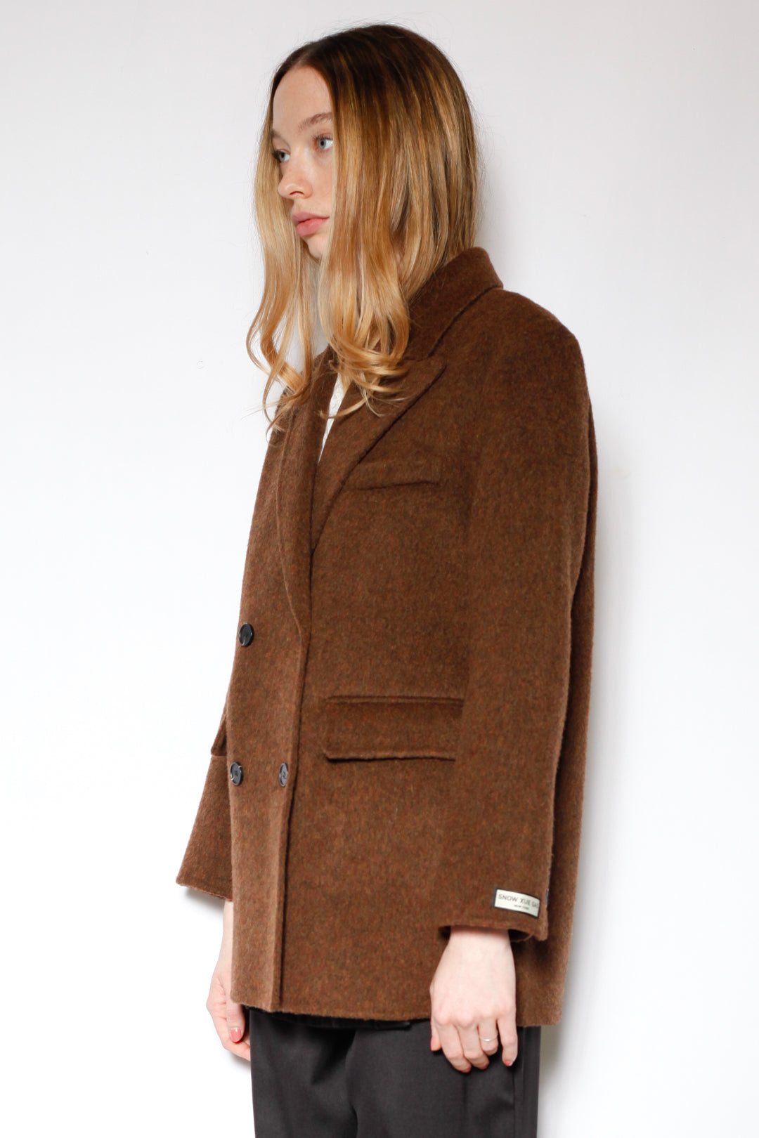 Merino Wool Brown Tailored Blazer