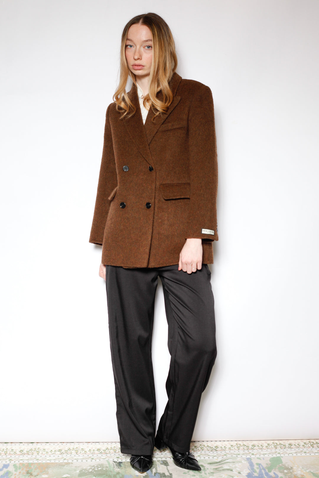 Merino Wool Brown Tailored Blazer