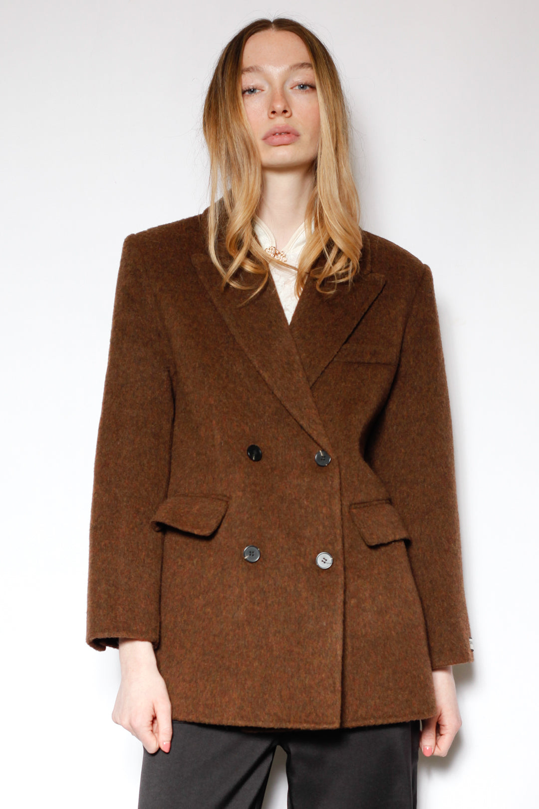 Merino Wool Brown Tailored Blazer
