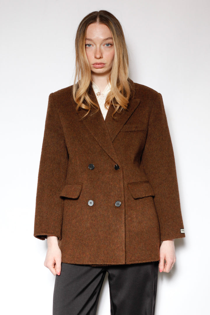Merino Wool Brown Tailored Blazer