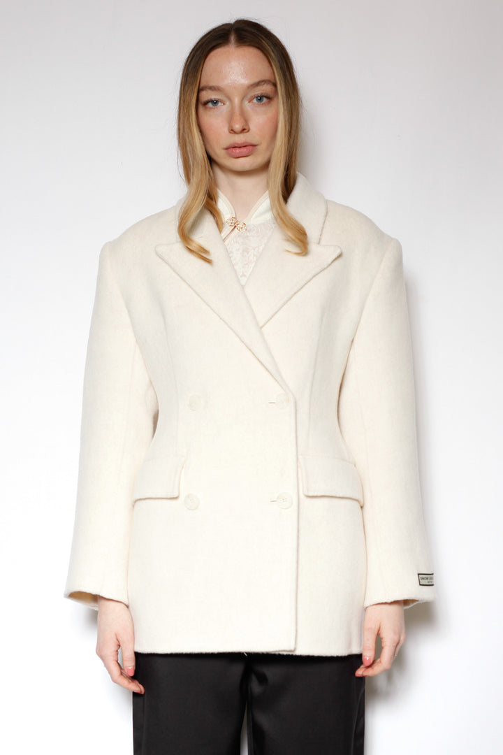 Merino Wool White Tailored Blazer