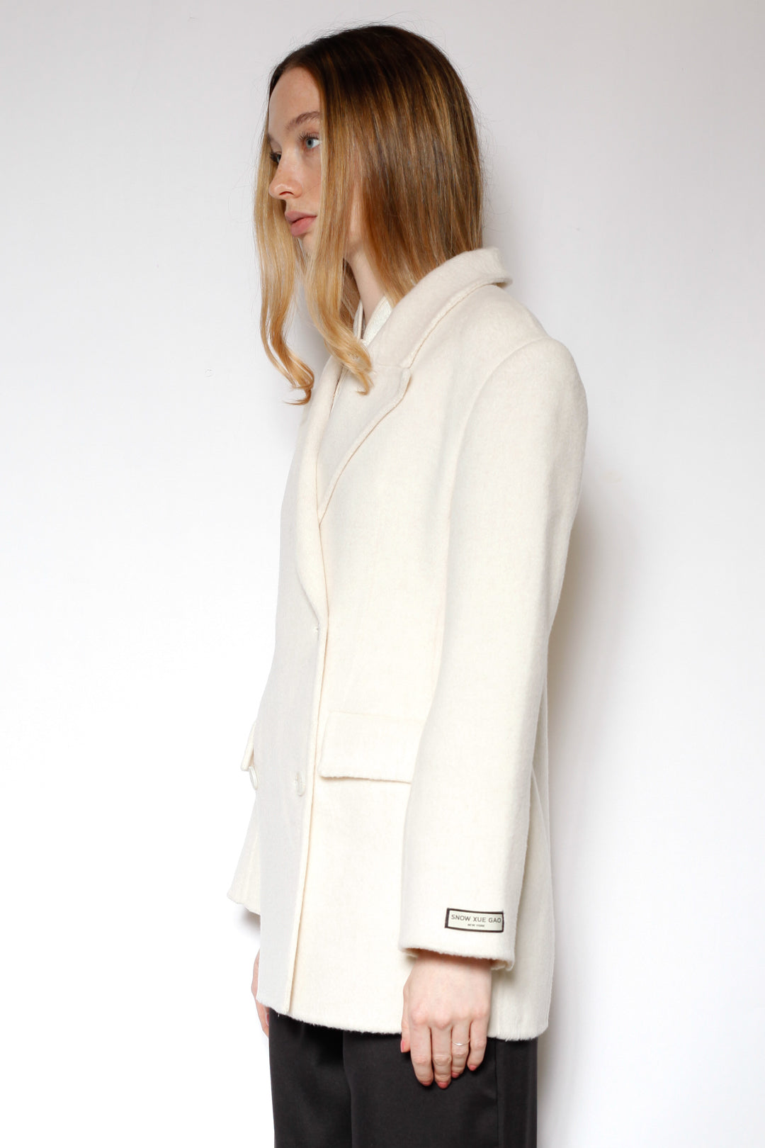 Merino Wool White Tailored Blazer