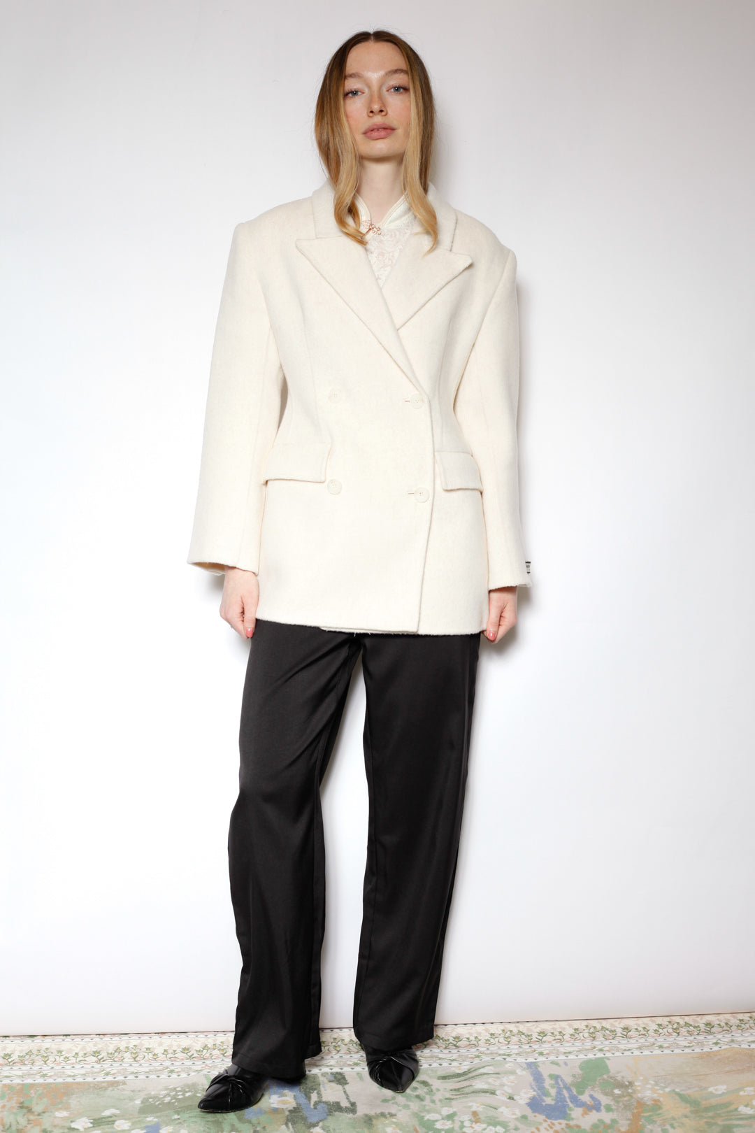 Merino Wool White Tailored Blazer