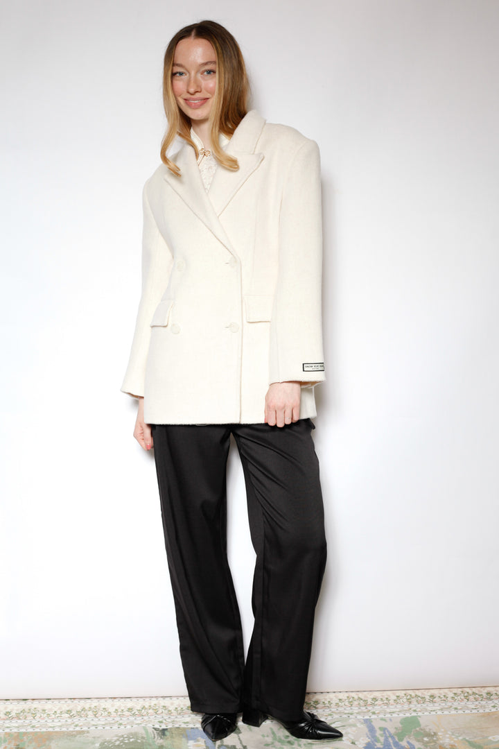 Merino Wool White Tailored Blazer