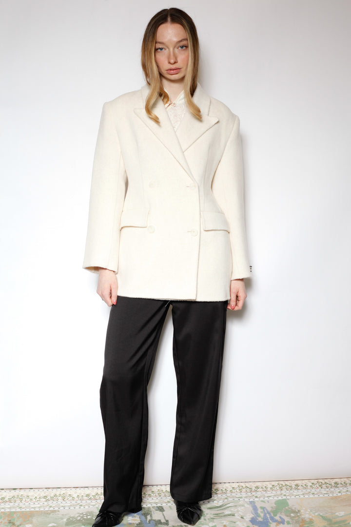 Merino Wool White Tailored Blazer