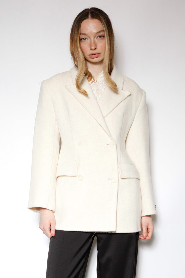 Merino Wool White Tailored Blazer