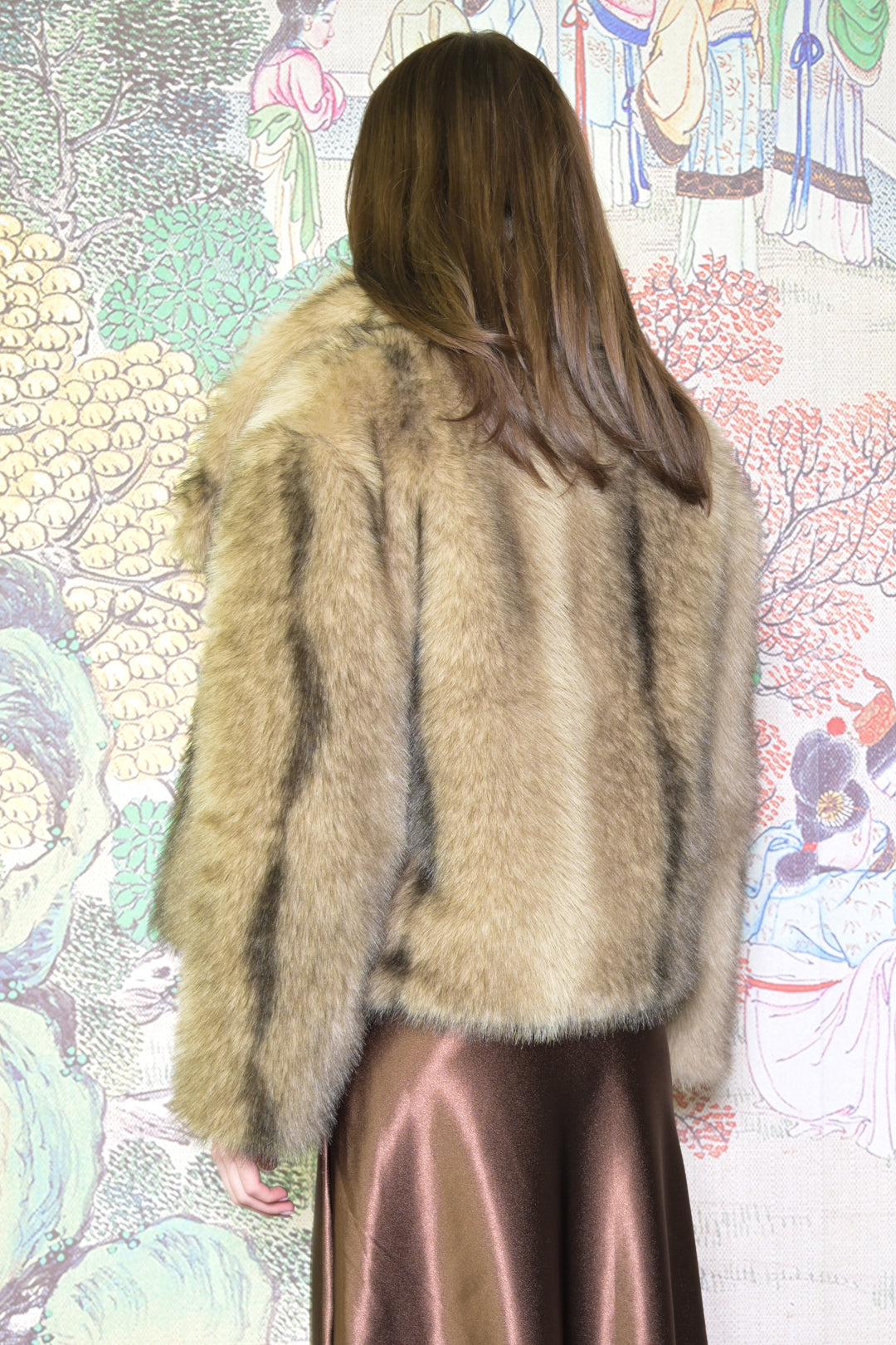 Heavy Wool Faux Fur Brown Jacket