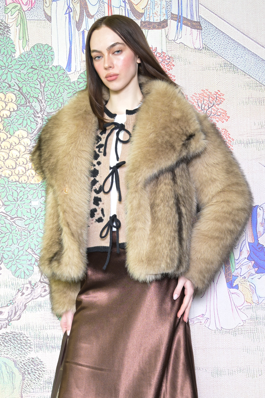 Heavy Wool Faux Fur Brown Jacket