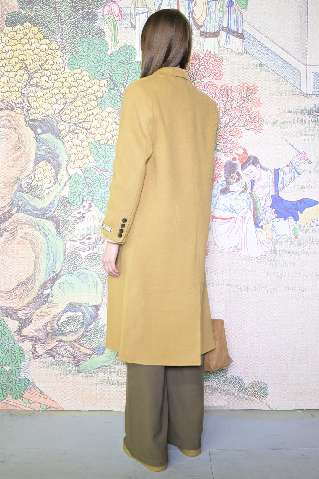 100% Merino Wool Camel Tailored Coat