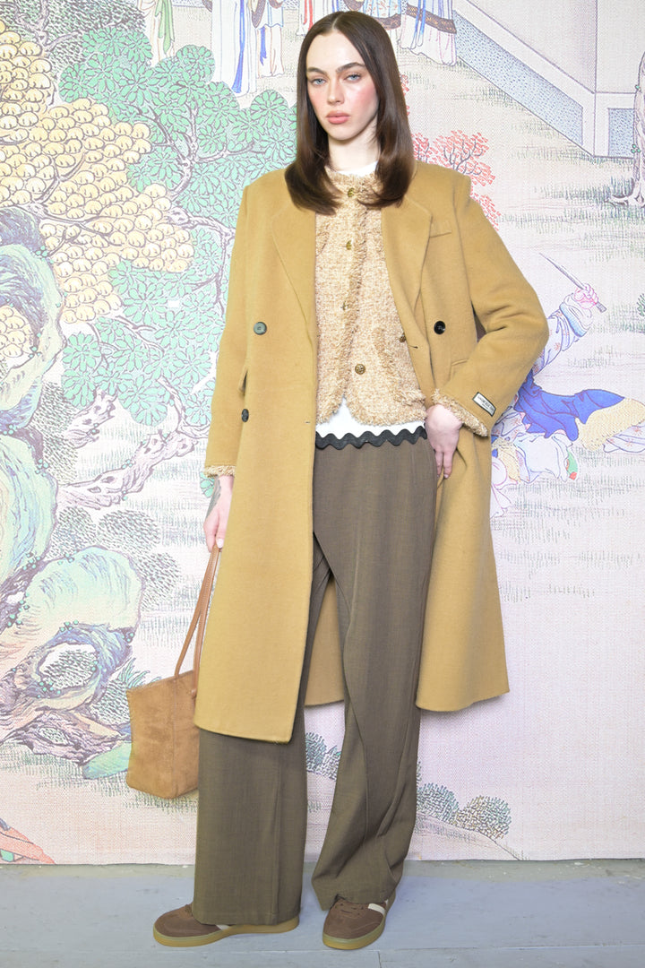 100% Merino Wool Camel Tailored Coat