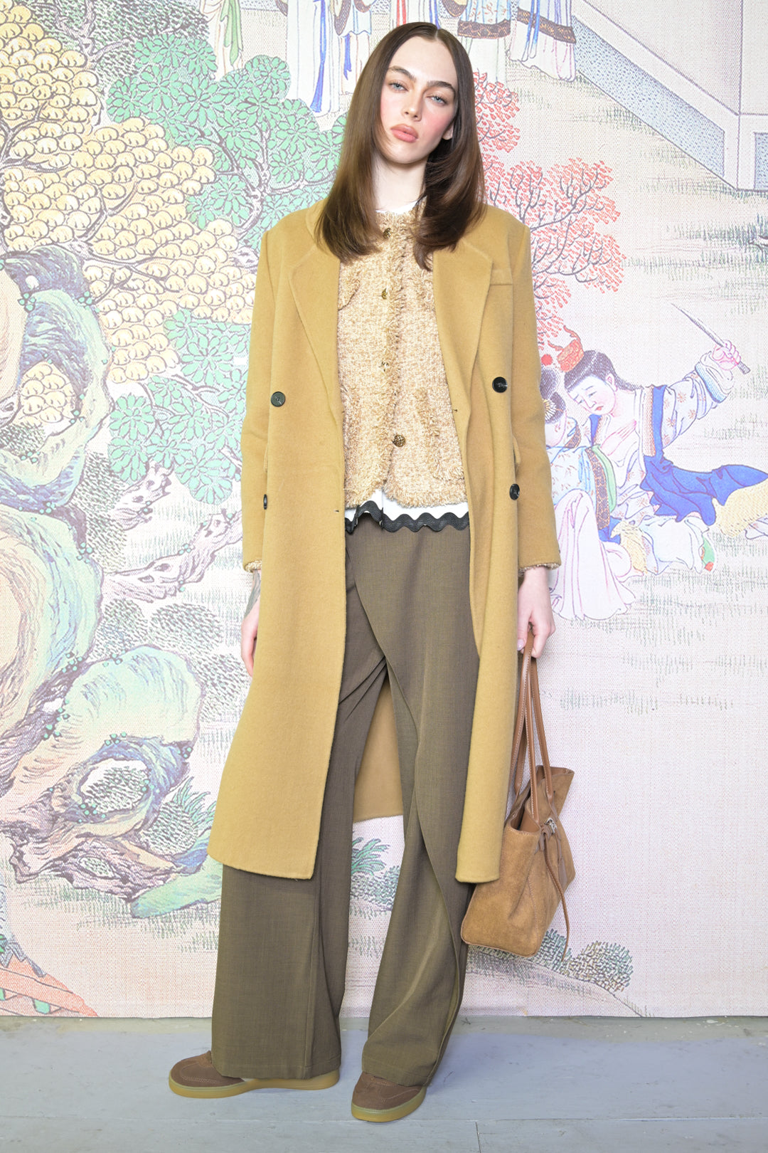 100% Merino Wool Camel Tailored Coat