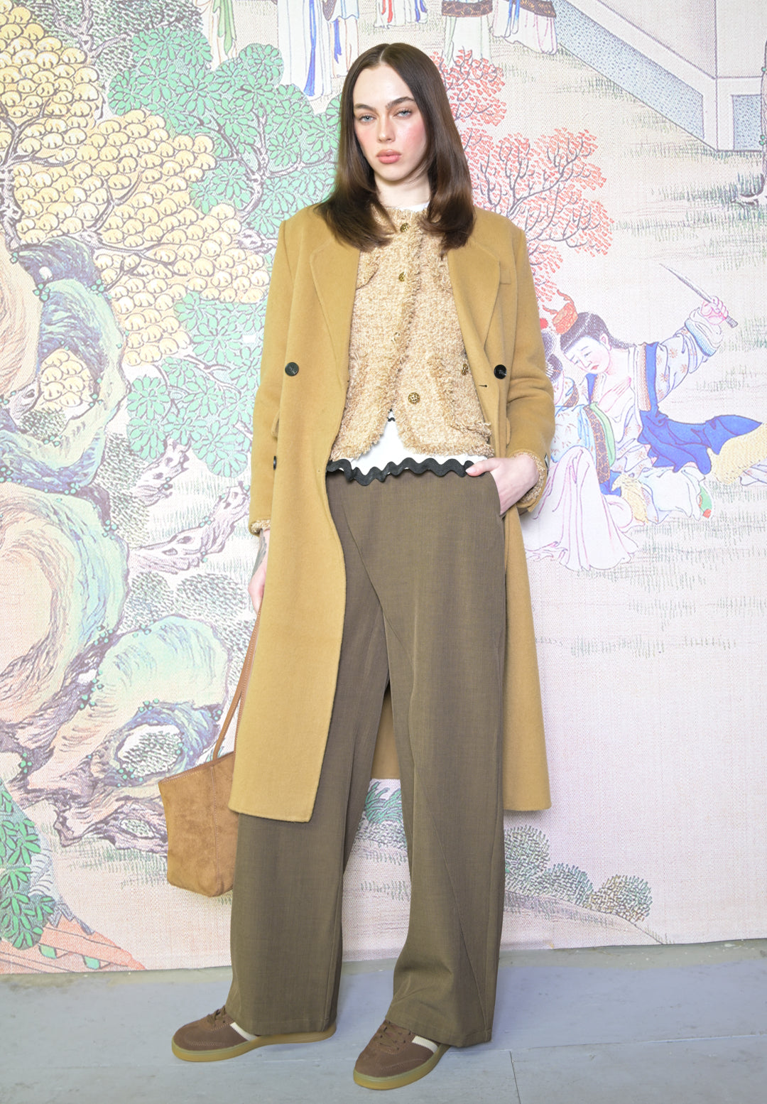 100% Merino Wool Camel Tailored Coat