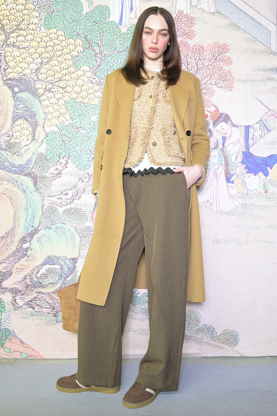 100% Merino Wool Camel Tailored Coat