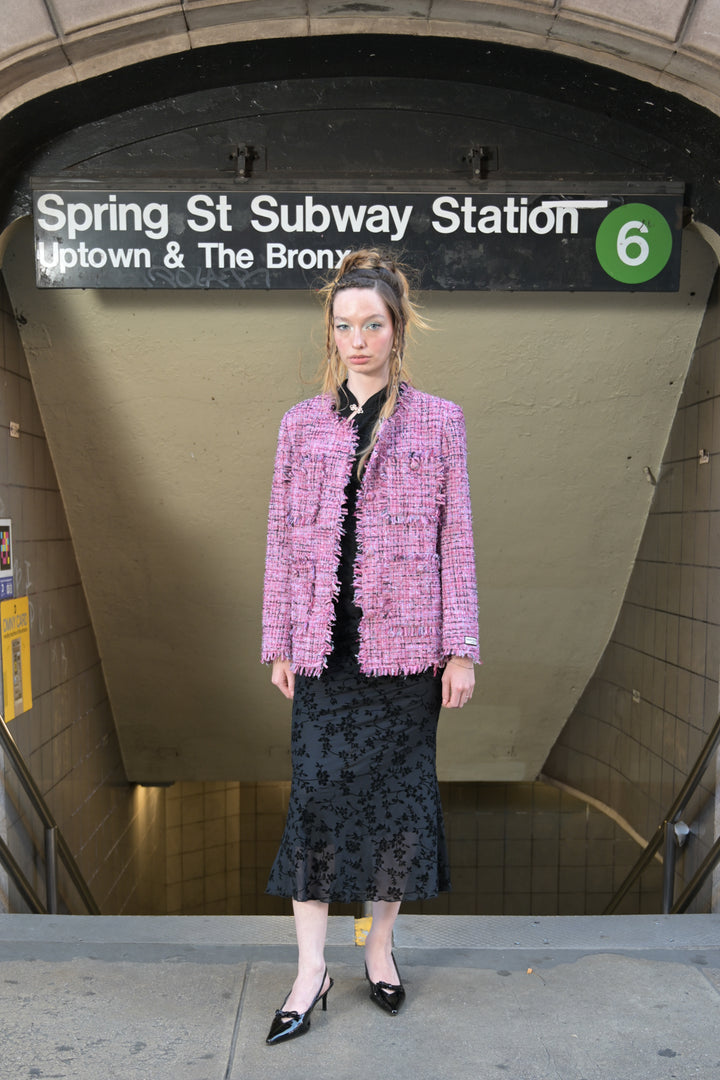 Wool Lilac Tweed Blazer