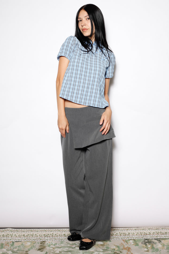 Cotton Blue Poplin Qipao Style Top