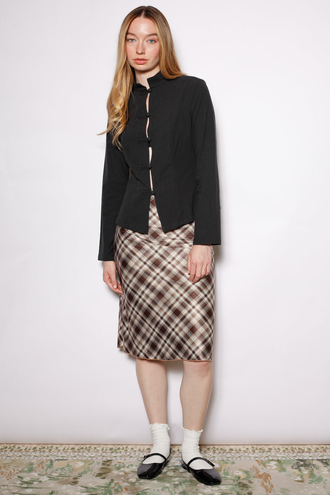 Cotton Black Frog Closure Shirt
