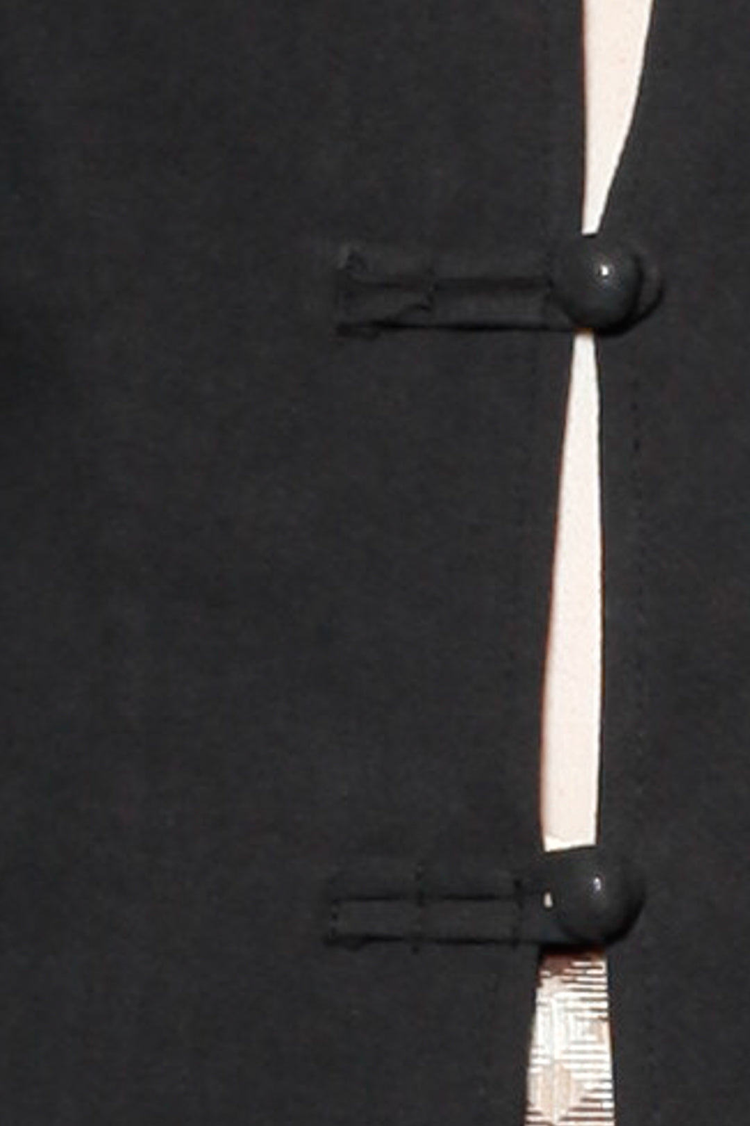 Cotton Black Frog Closure Shirt