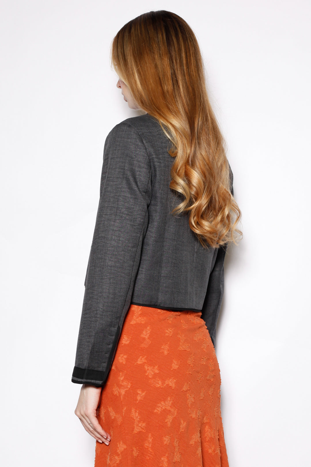 Wool Charcoal Frog Closure Jacket