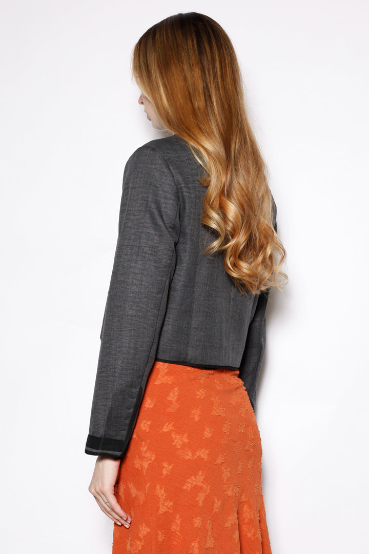 Wool Charcoal Frog Closure Jacket