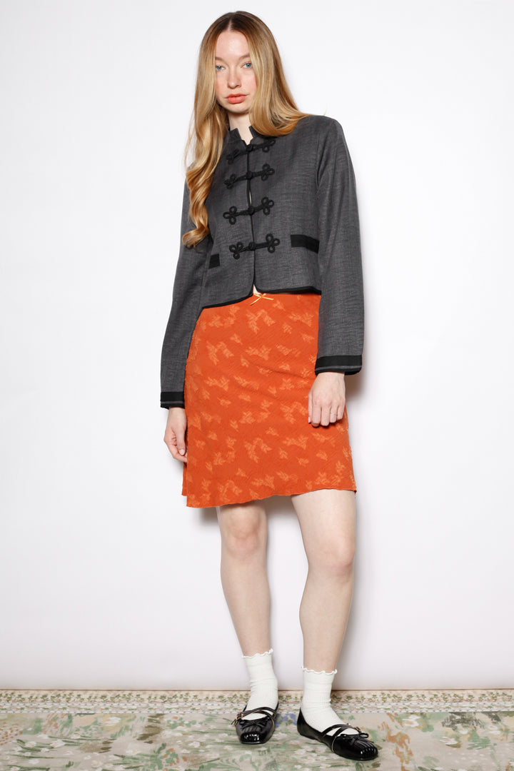 Wool Charcoal Frog Closure Jacket