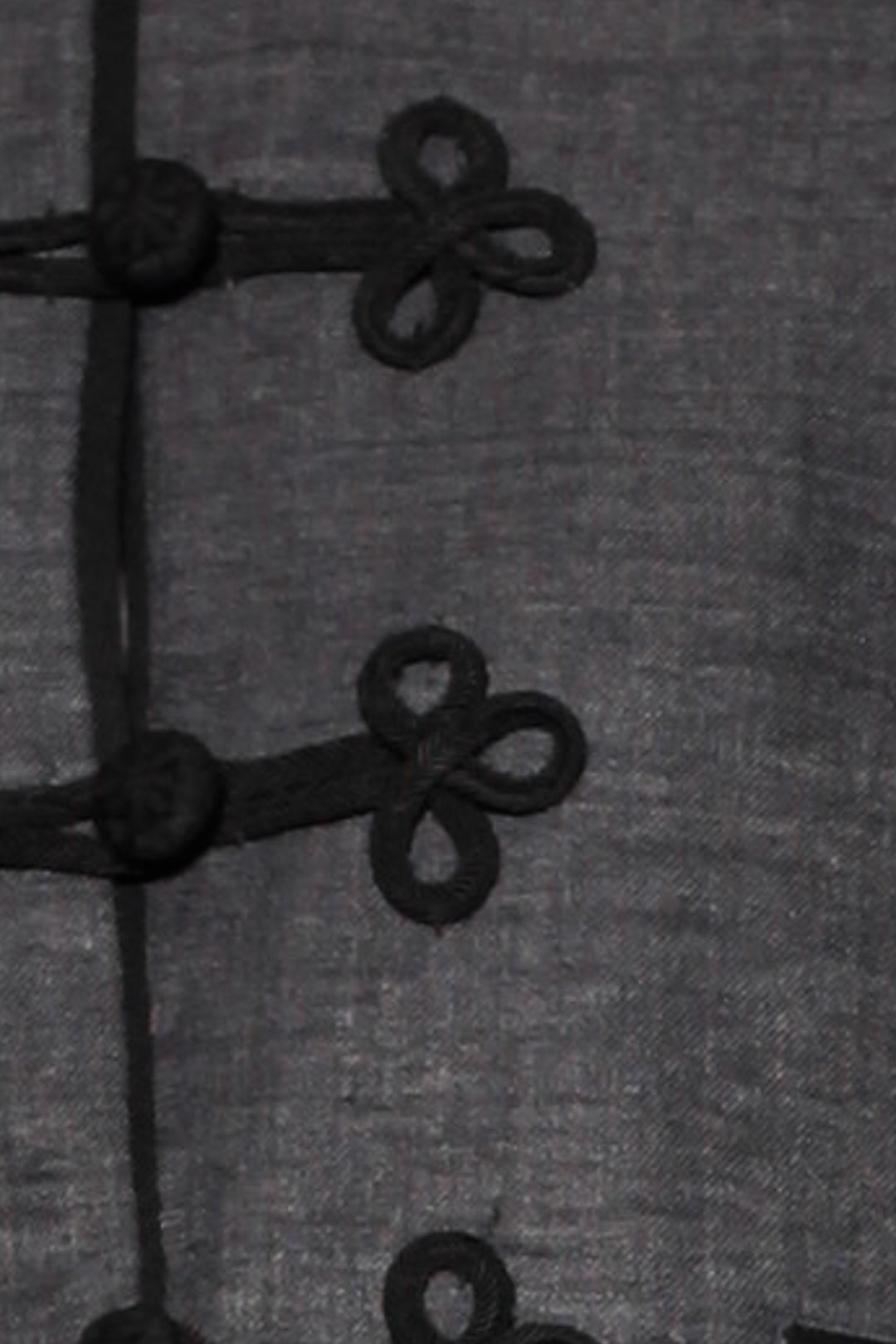 Wool Charcoal Frog Closure Jacket