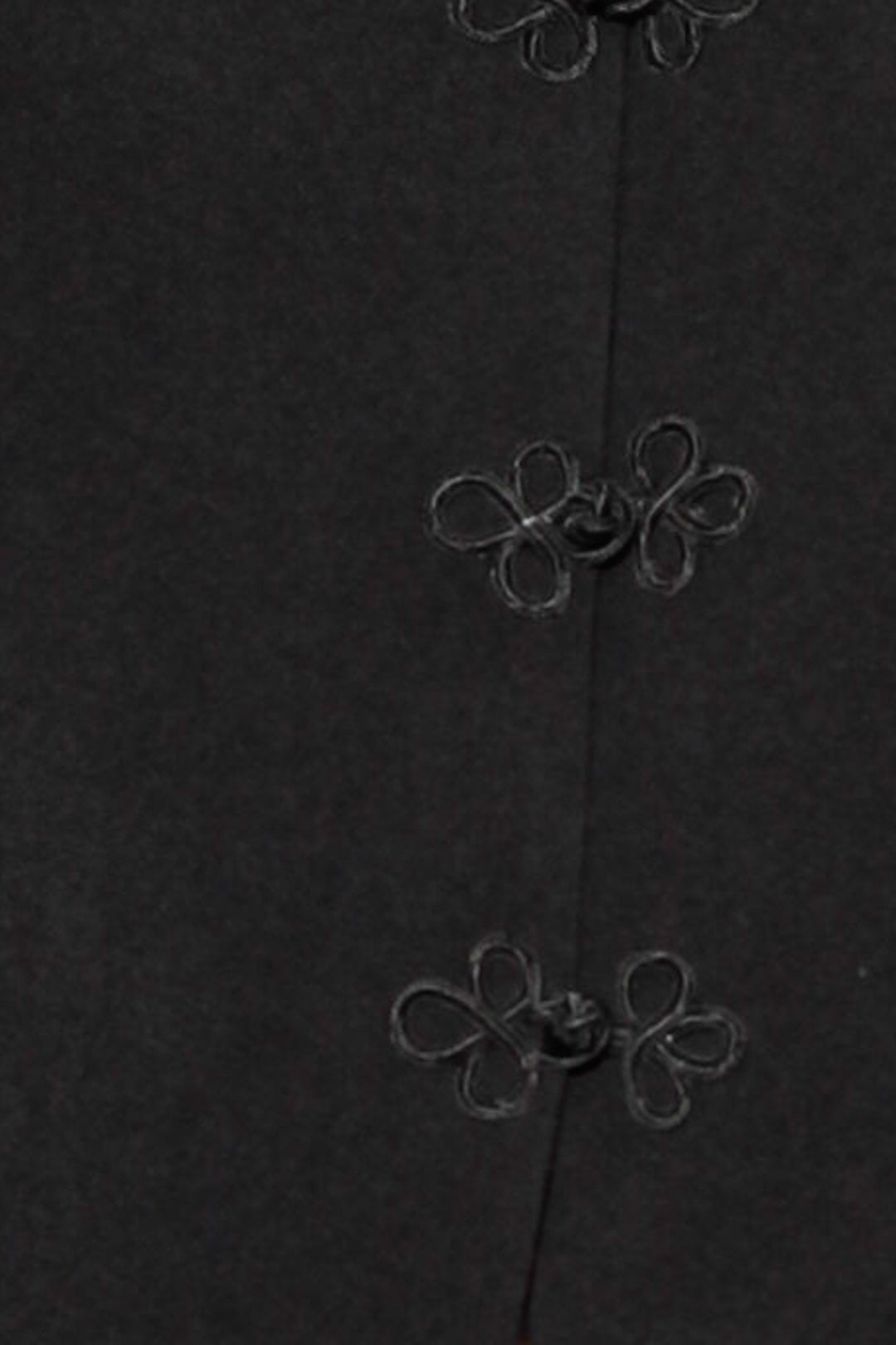 Wool Black Frog Closure Jacket