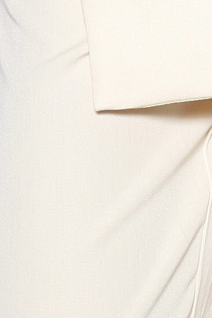 Ivory Wool Layered Wide Leg Pants