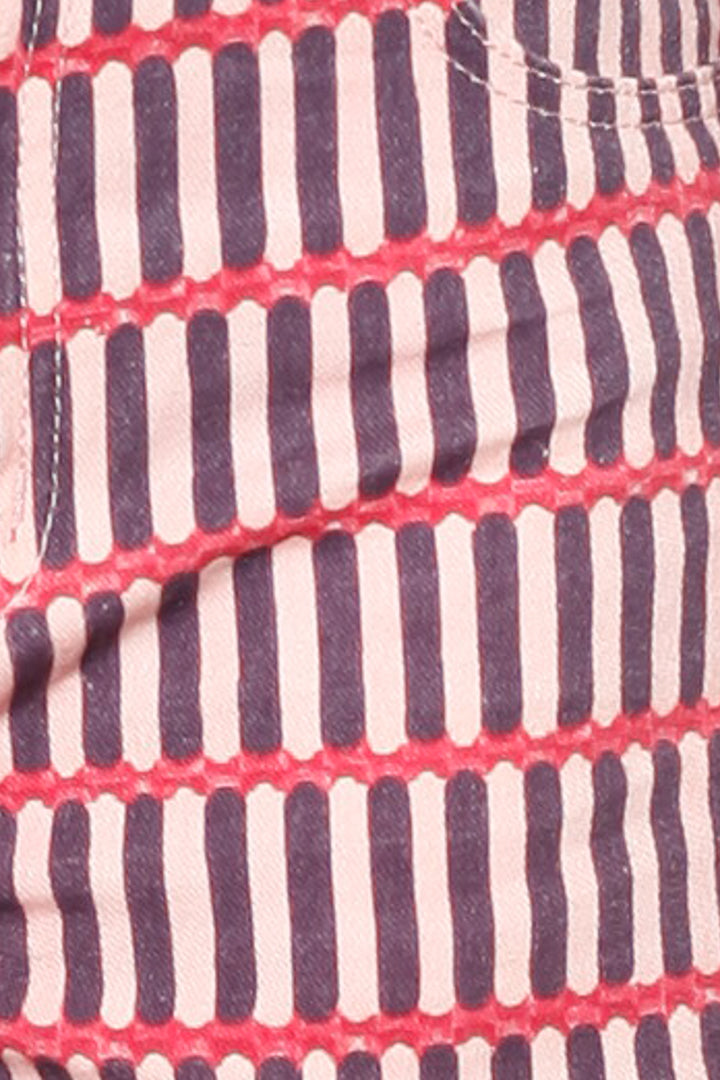 Pink Stripe Denim Wide Leg Pants