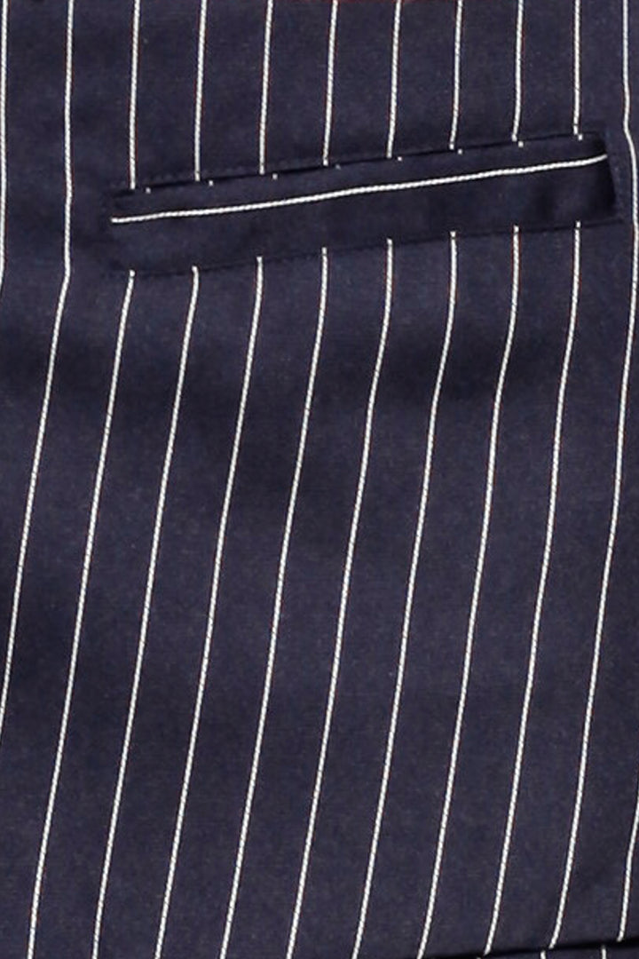 Wool Navy Pinstripe Skirt Wide Leg Pants