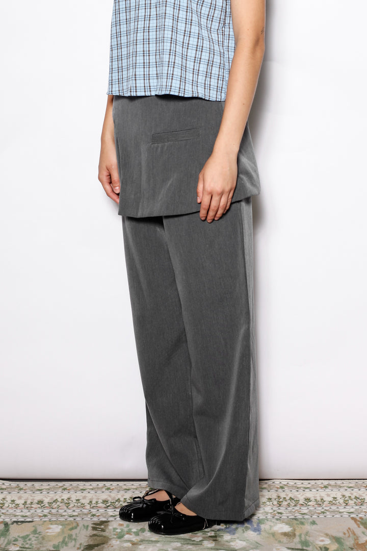 Wool Gray Skirt Wide Leg Pants