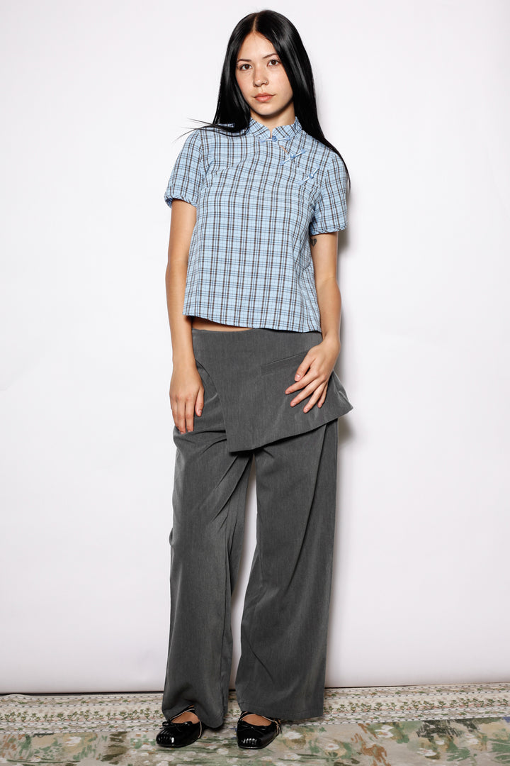 Wool Gray Skirt Wide Leg Pants
